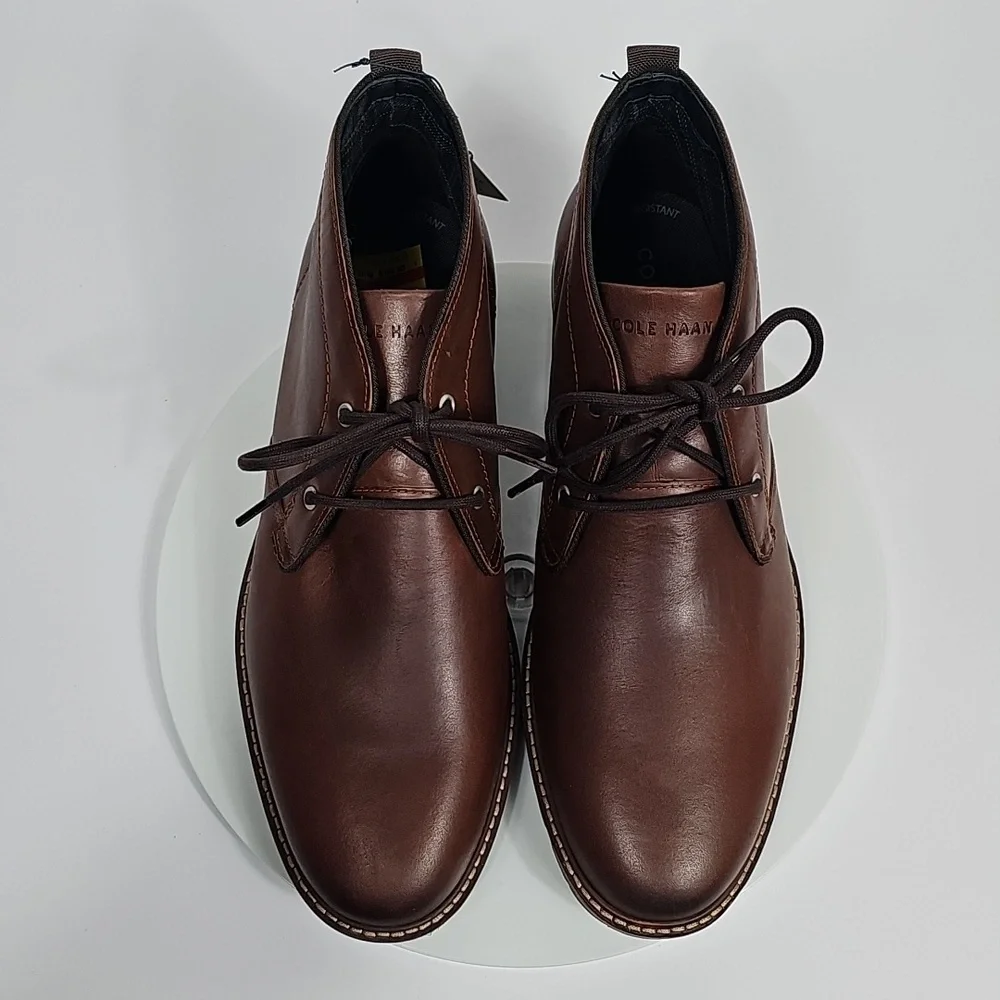 NIB Cole Haan Midland Lug Chukka Boots Dark Sequoia Leather 10.5 Water Resistant